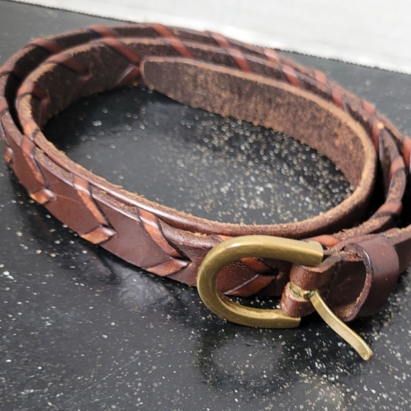 Lauren Ralph Lauren Accessories - Lauren Ralph Lauren Braided Leather Belt with Brass Buckle